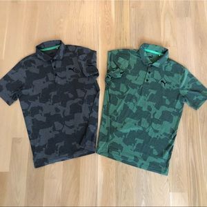 Men’s Puma Union Camo Polos in Grey/Black and Green , Size Small